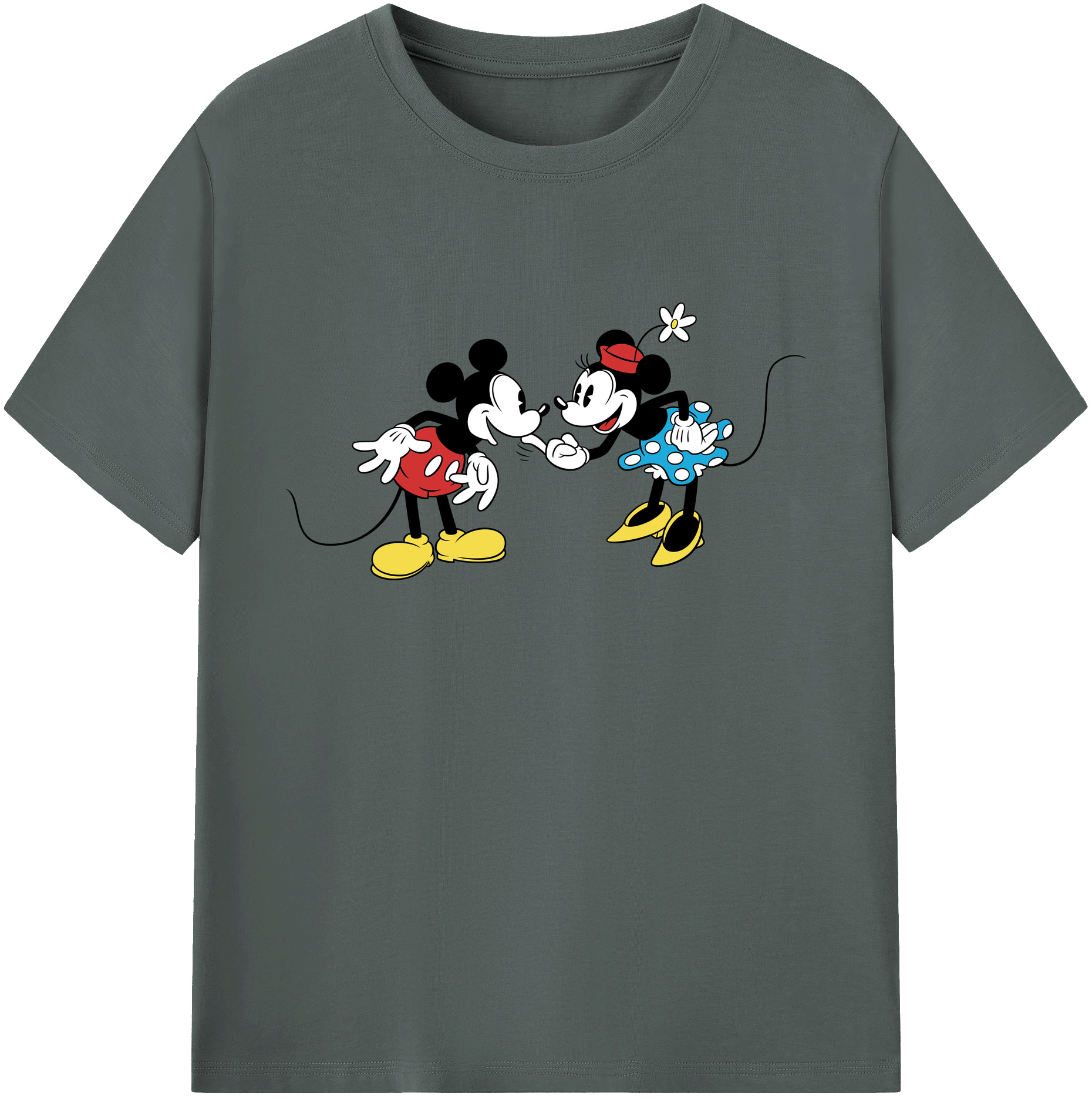 ミッキーマウス Mickey Mouse 綿100％ メンズ半袖Tシャツ｜肌触りやわらか＆通気性
